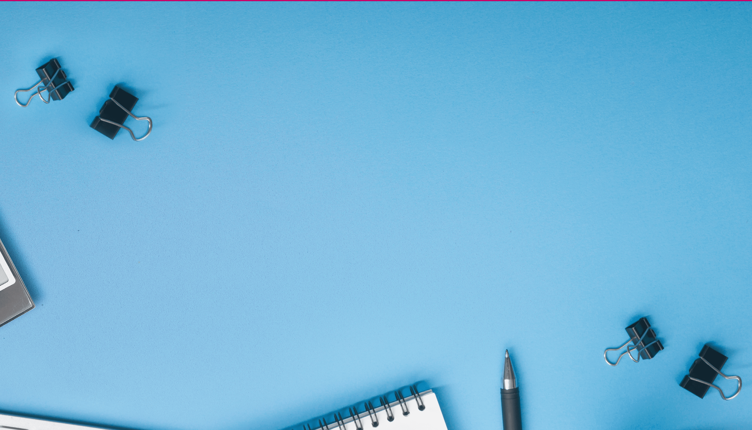 Blue desk office with laptop, smartphone and other work supplies with cup of coffee  Top view with copy space for input the text  Designer workspace on desk table essential elements on flat lay