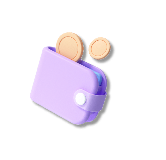 3D Money Saving icon concept. Wallet, bill, coins stack, and credit card on isolate white background, 3d rendering illustration