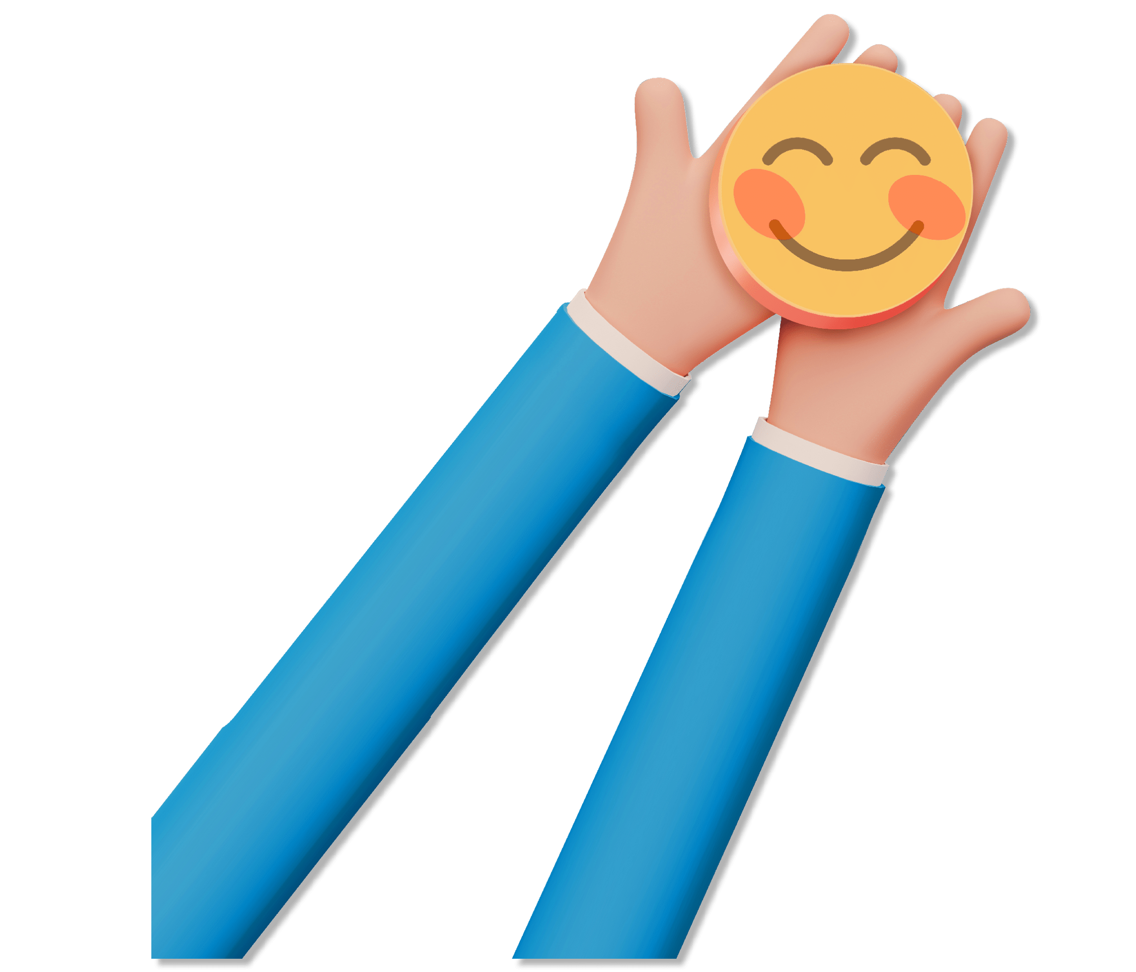 Hand holding paper cut happy smile face, Positive thinking, Mental health assessment, World mental health day concept, 3d rendering illustration