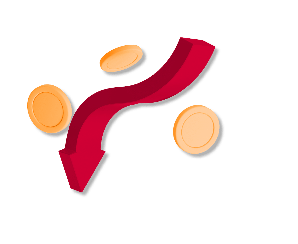 3d growth stock chart with coins investing icon, Uptrend stock market graph. 3d render illustration