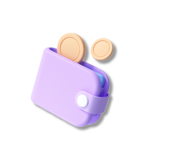 3D Money Saving icon concept. Wallet, bill, coins stack, and credit card on isolate white background, 3d rendering illustration
