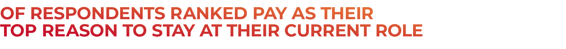 of respondents ranked pay as their top reason to stay at their current role 