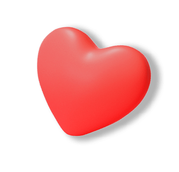 3d Red heart on pink background. heart icon, like and love 3d render illustration