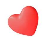 3d Red heart on pink background. heart icon, like and love 3d render illustration