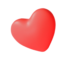 3d Red heart on pink background. heart icon, like and love 3d render illustration