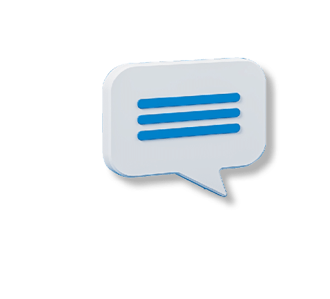 Blank white message, notification, speech bubble with copy space. Digital communication and chat. Concept of social network. 3D rendering