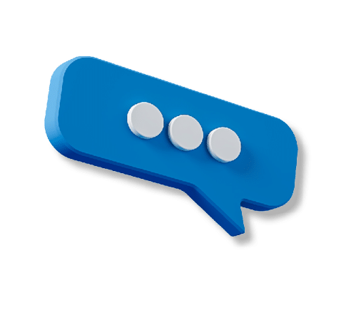 Blank white message, notification, speech bubble with copy space. Digital communication and chat. Concept of social network. 3D rendering