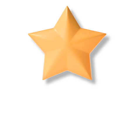 3D three yellow star icon on isolated white background. 3d render illustration