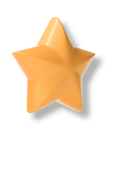 3D three yellow star icon on isolated white background. 3d render illustration