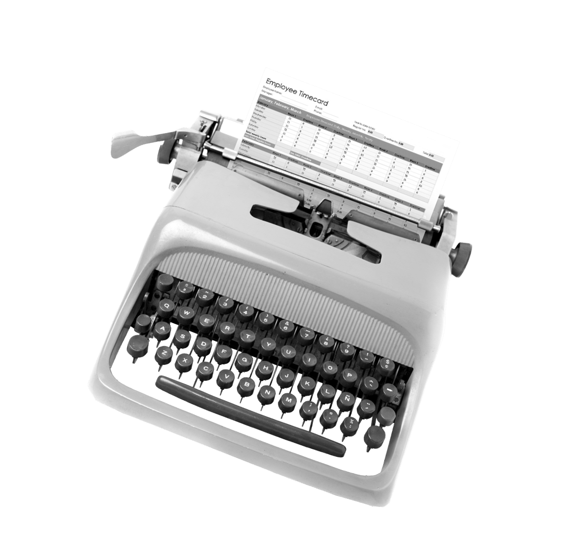 Retro typewriter isolated