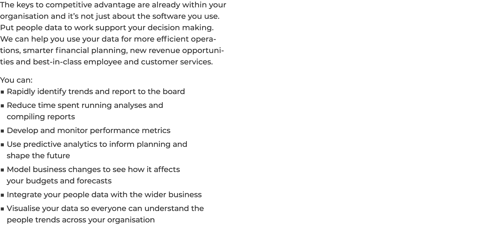 The keys to competitive advantage are already within your organisation and it s not just about the software you use     