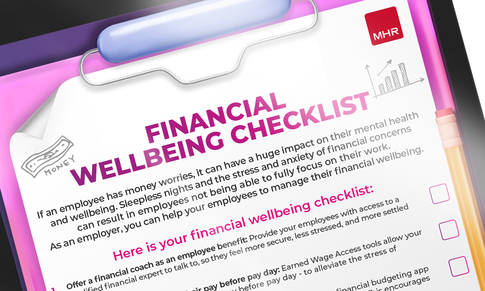Financial Wellbeing checklist on a clipboard