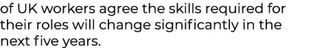 of UK workers agree the skills required for their roles will change significantly in the next five years.
