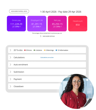 Screenshot to demonstrate Payroll capabilities in People First