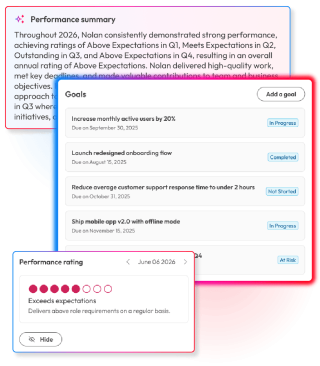 People First AI-assisted performance summary, goals and performance rating