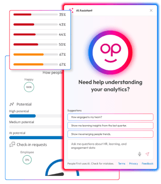 People First AI assistant helping users explore workforce analytics, including engagement, learning and emerging people trends