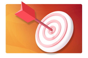 A target and a arrow hitting bullseye.
