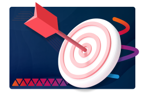 A target with an arrow hitting bullseye inferring accuracy.