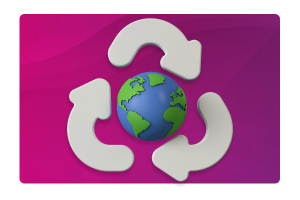 The earth with recycling arrows surrounding it.