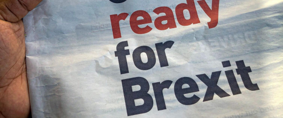 Newspaper with headline about Brexit