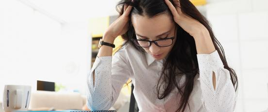 Woman stressed at work 