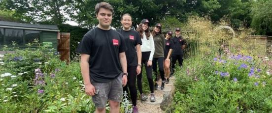Group of staff in a garden