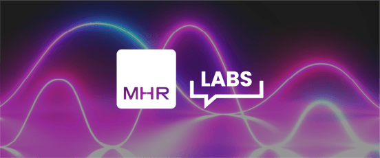 The MHR labs logo on a colourful background.