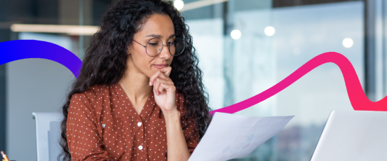 employee looking at paperwork