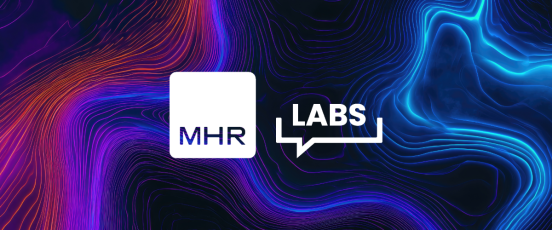The MHR labs logo on a colourful background.