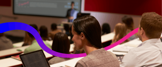 University students in a lecture theatre