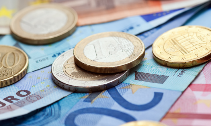 Currency - euros notes and coins