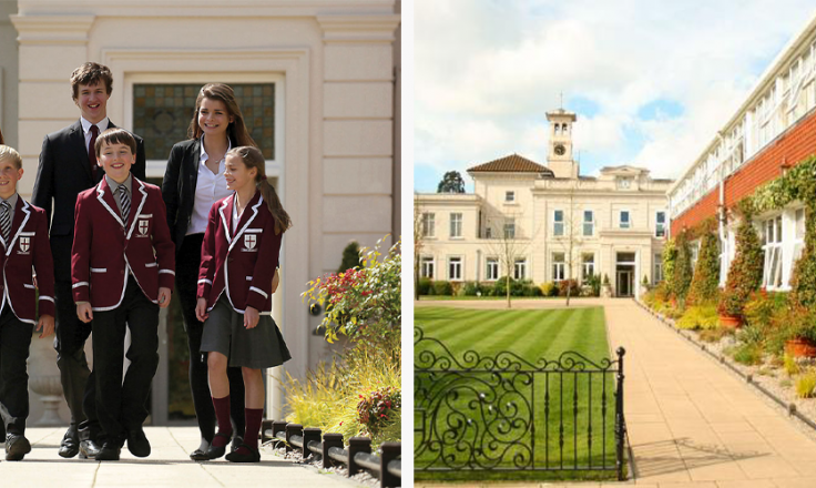 Students at St. George's Weybridge pictured alongside their grounds