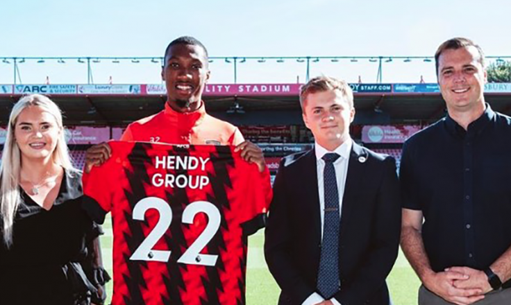 Hendy Group, a customer of MHR, pictured sponsoring Bournemouth FC