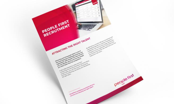 Front cover of People First recruitment solution sheet