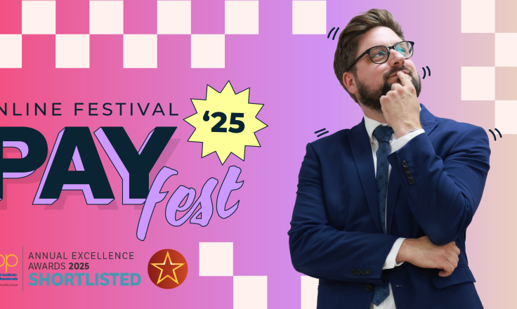 Payfest image with person thinking