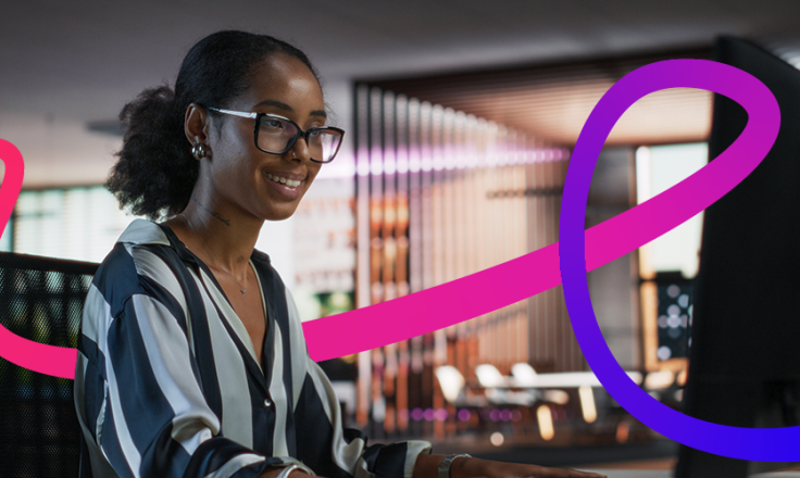 Computer user working at the desk