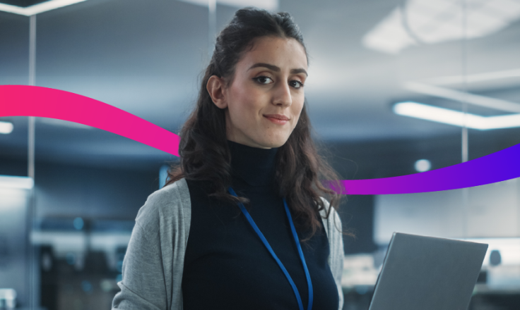 woman with a small smile