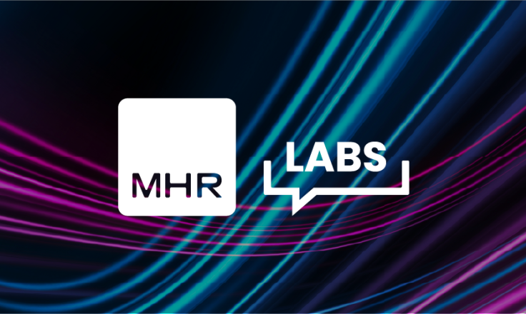 The MHR labs logo on a colourful background.