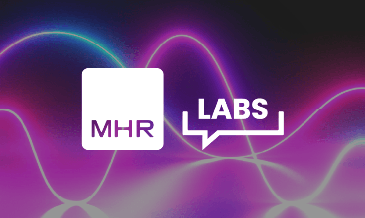 The MHR labs logo on a colourful background.
