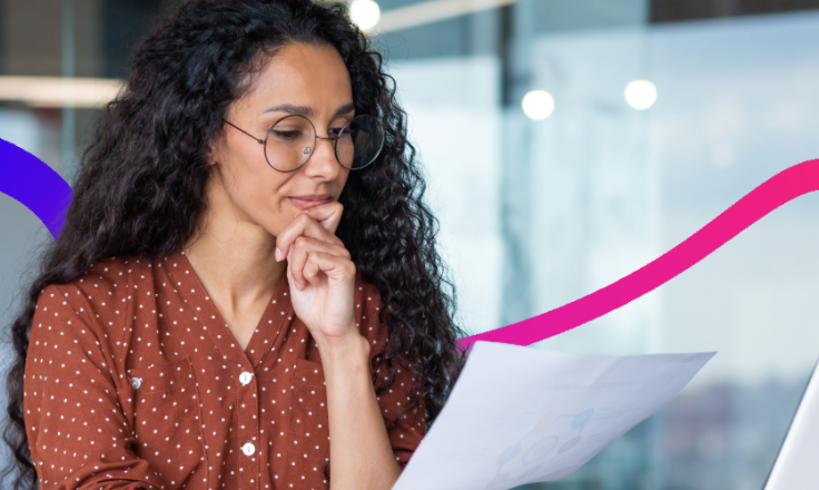 employee looking at paperwork
