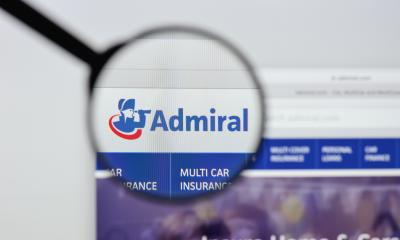 Admiral webpage with a magnifying glass over the Admiral logo
