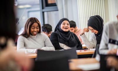 students laughing 