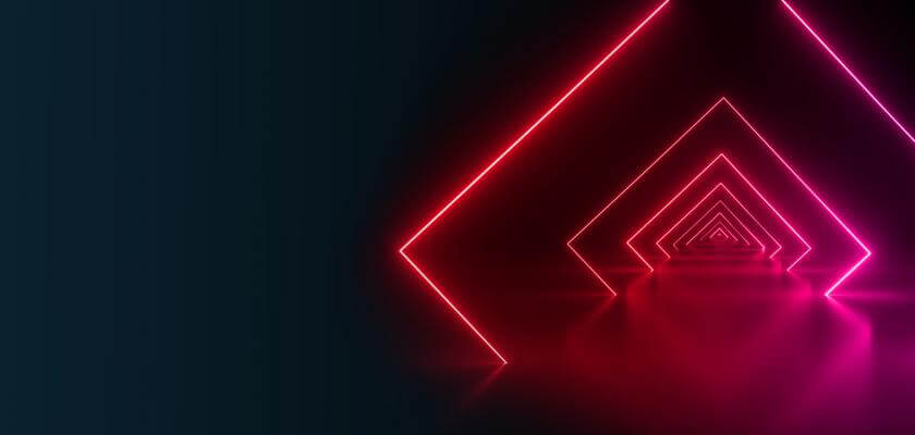 Pink neon squares in the blackness - MHR summit header image