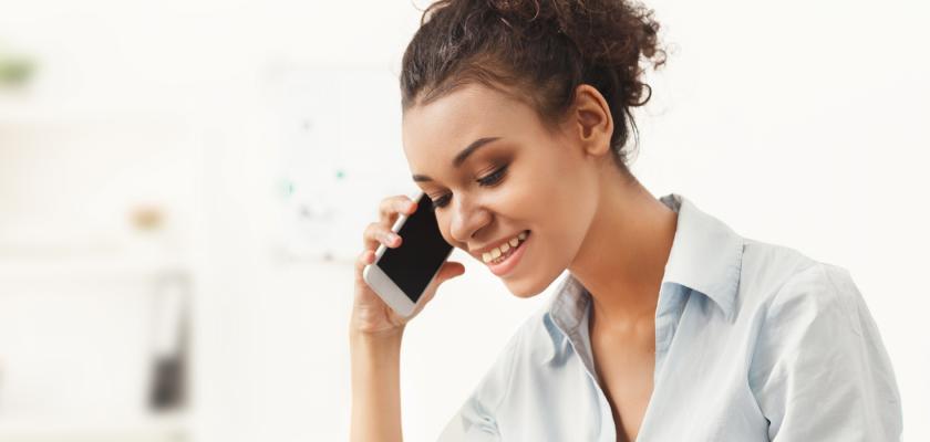 Woman on the phone receiving support