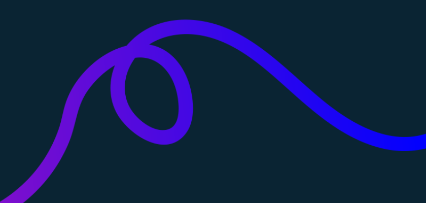 swish line in gradient colouring pint to blue on a dark blue background