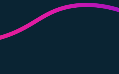 abstract swish line in gradient colouring from pink to blue on a dark blue background