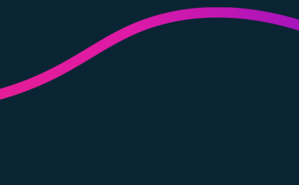 A dark navy background with a pink swish graphic over it