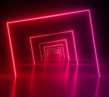 pink neon squares runway image 3