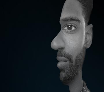 Mans Face Eye Puzzle Two Angles - MHR Employee Loyalty Index 