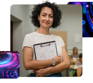 woman holding clipboard